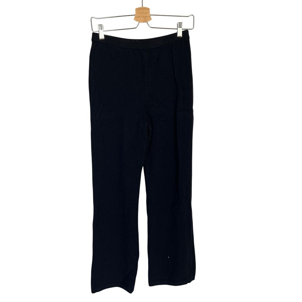 St John SJK Pants Santana Knit Black Pull On Straight Leg Cropped Women's Size 4